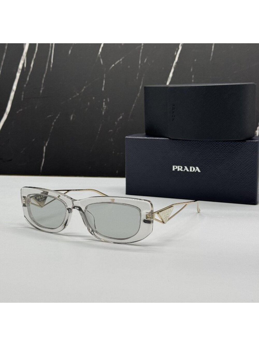 NWT Prada PR 14YS Gray Sunglasses PR14YS 12R50K